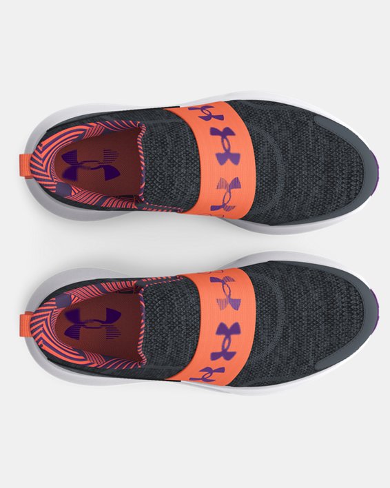 Boys' Grade School UA Surge 3 Slip Running Shoes, Gray, pdpMainDesktop image number 2
